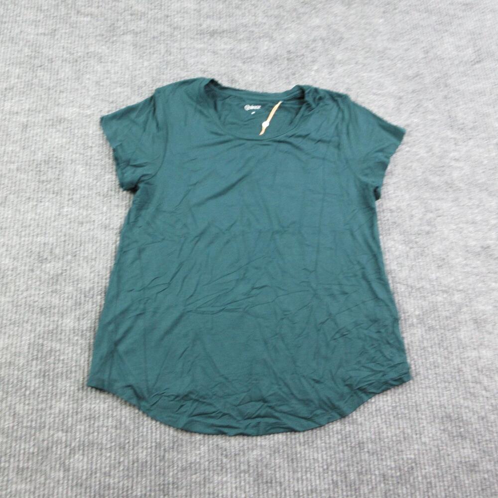 Quince Shirt Womens M Green Bamboo Jersey Scoop Neck Nursing Stretch NWT